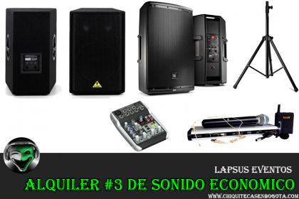 Alquiler de sonido profesional hasta 100 personas microfono inalambrico de mano diadema consola lapsus eventos